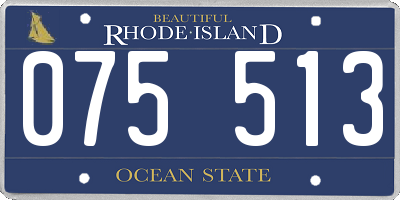 RI license plate 075513