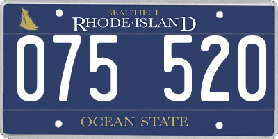 RI license plate 075520