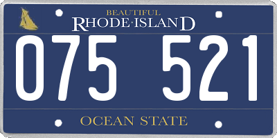 RI license plate 075521