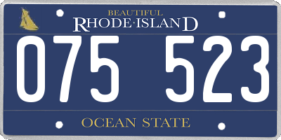 RI license plate 075523