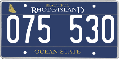 RI license plate 075530