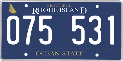 RI license plate 075531