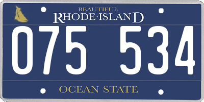 RI license plate 075534