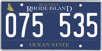 RI license plate 075535