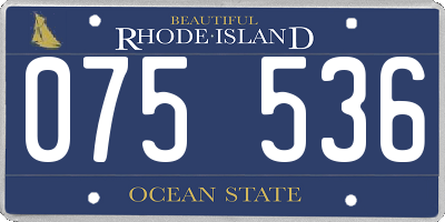 RI license plate 075536