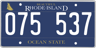 RI license plate 075537