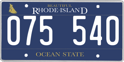 RI license plate 075540