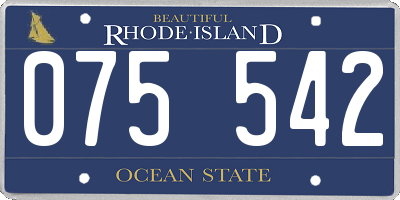 RI license plate 075542