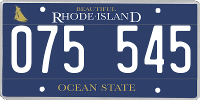 RI license plate 075545