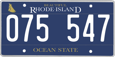 RI license plate 075547