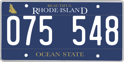 RI license plate 075548