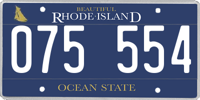 RI license plate 075554