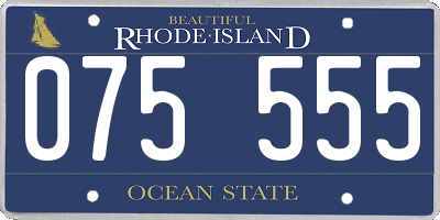 RI license plate 075555