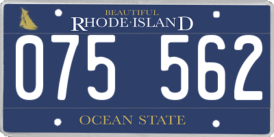 RI license plate 075562