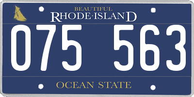 RI license plate 075563