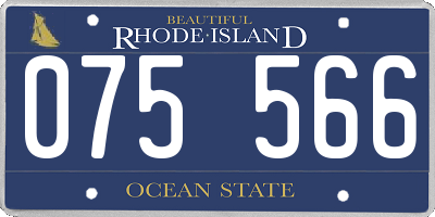 RI license plate 075566