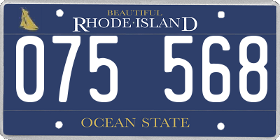 RI license plate 075568