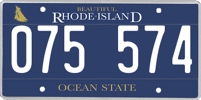 RI license plate 075574