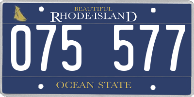 RI license plate 075577