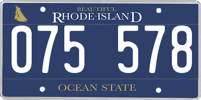 RI license plate 075578