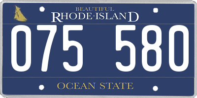RI license plate 075580