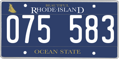 RI license plate 075583