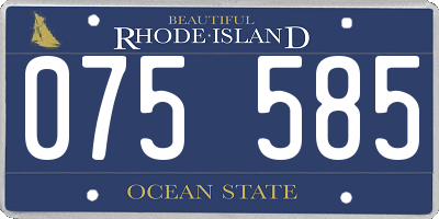 RI license plate 075585