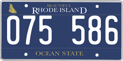RI license plate 075586