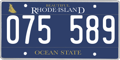 RI license plate 075589