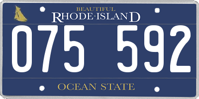 RI license plate 075592