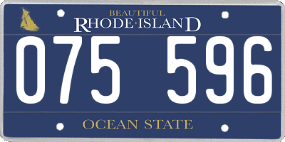 RI license plate 075596