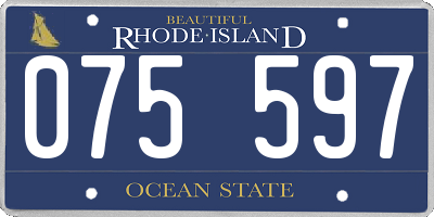 RI license plate 075597