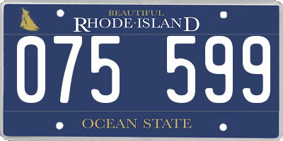 RI license plate 075599