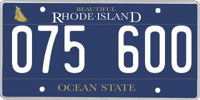 RI license plate 075600
