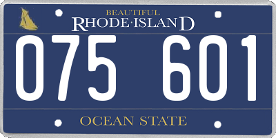 RI license plate 075601