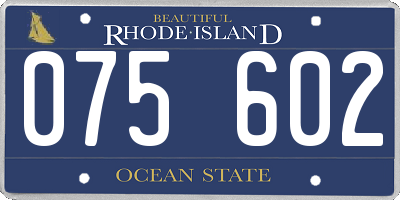 RI license plate 075602