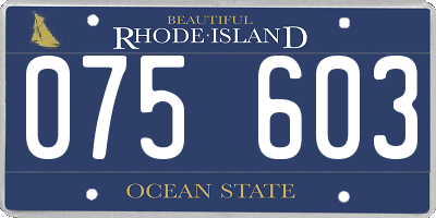 RI license plate 075603