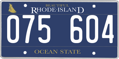 RI license plate 075604
