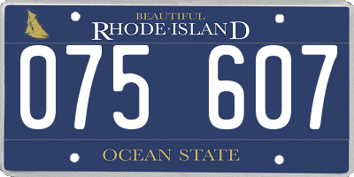 RI license plate 075607