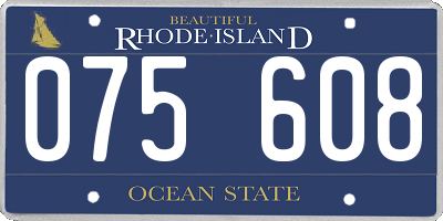 RI license plate 075608