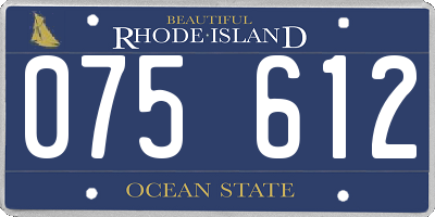 RI license plate 075612