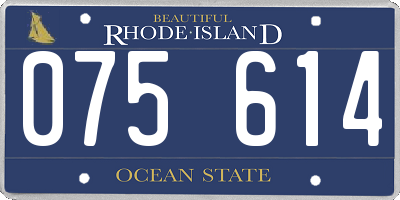 RI license plate 075614