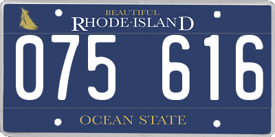 RI license plate 075616