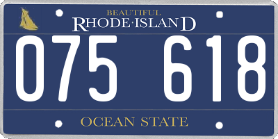 RI license plate 075618