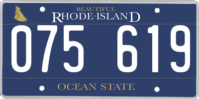 RI license plate 075619