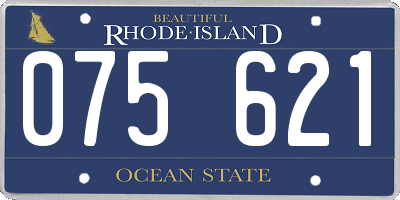 RI license plate 075621