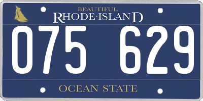 RI license plate 075629
