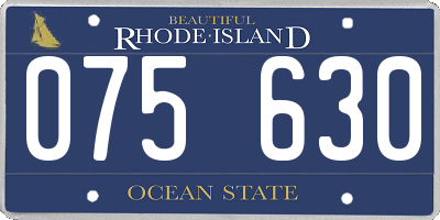 RI license plate 075630