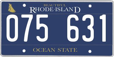 RI license plate 075631