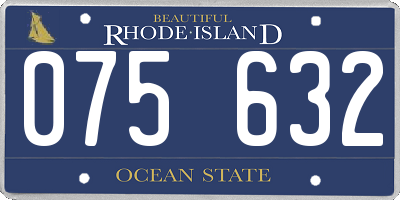 RI license plate 075632